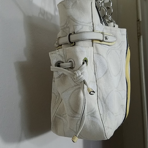 Coach Signature Logo Colette Large Tote Bag Yellow - Picture 2 of 10